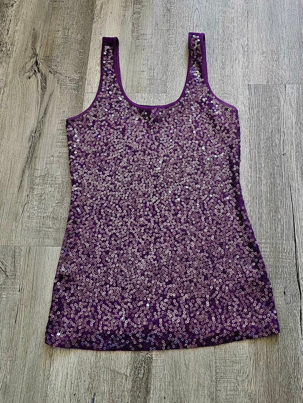 Express Purple Sequin Tank Top